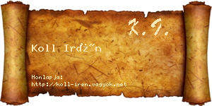 Koll Irén névjegykártya
